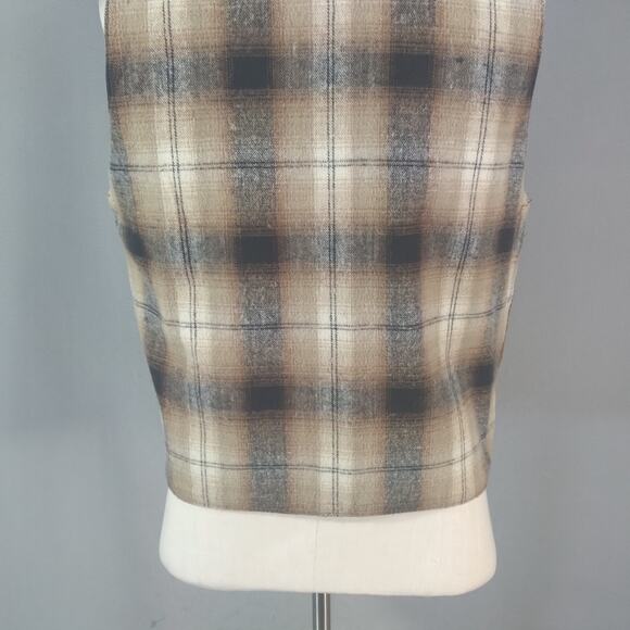 Neutral Territory Vest Men's Medium leather suede flannel Western Waistcoat - Picture 9 of 12